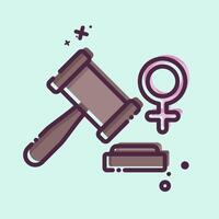 icona donne legge. relazionato per donna giorno simbolo. mbe stile. semplice design illustrazione vettore