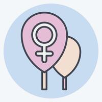 icona palloncini. relazionato per donna giorno simbolo. colore compagno stile. semplice design illustrazione vettore