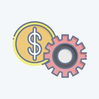 icona finanziario ambientazione. relazionato per finanza e imposta simbolo. scarabocchio stile. semplice design illustrazione vettore
