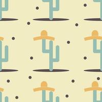 simpatico cactus divertente con stampa sombrero per texture e design senza cuciture in tessuto. vettore