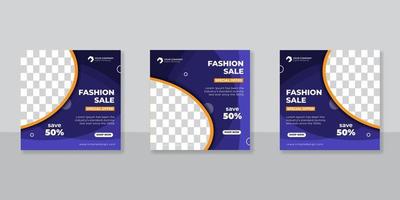 banner web quadrato di promozione moderna per la moda dei social media vettore