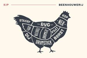 carne tagli. manifesto macellaio diagramma e schema - pollo vettore