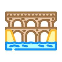 acquedotto ponte colore icona illustrazione vettore