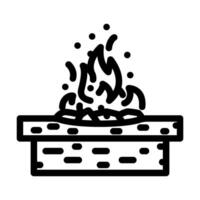 fuoco fossa tavolo all'aperto mobilia linea icona illustrazione vettore