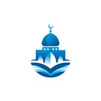 blu moschea logo disegno, moschea illustrazione 3 vettore