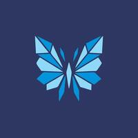 blu a forma di gioiello farfalla logo design vettore