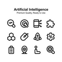 dai un'occhiata Questo creativo icone impostato di artificiale intelligenza nel moderno stile vettore