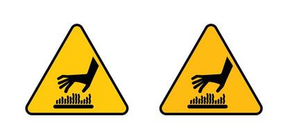 attenzione caldo superficie cartello impostato vettore