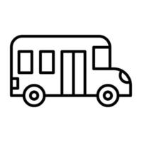 icona della linea dello scuolabus vettore