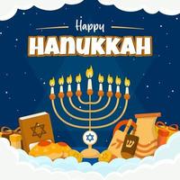 felice sfondo hanukkah vettore