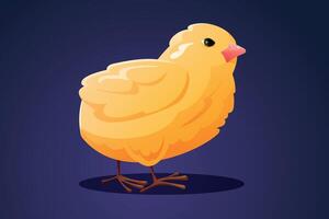 carino poco giallo pulcino. isolato cartone animato illustrazione di domestico uccello animale domestico. vettore