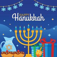 celebrazione del festival delle luci di hanukkah vettore