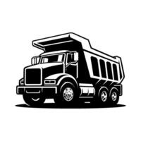 cumulo di rifiuti camion illustrazione monocromatico vettore