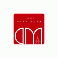 interno minimalista mobilia attività commerciale azienda logo vettore
