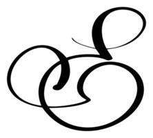 mano disegnato calligrafia lettera e. copione font logo. manoscritto spazzola stile fiorire vettore