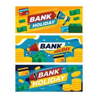 collezione di banner per festività bancarie vettore