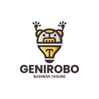 genio e inteligente robot logo design vettore