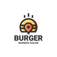 hamburger punto logo design vettore