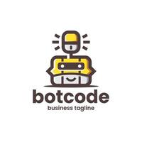 robot codice portafortuna logo design vettore
