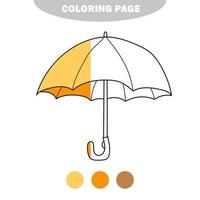 semplice pagina da colorare. illustrazione - ombrello in bianco e nero per libro da colorare vettore