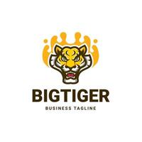 grande tigre portafortuna logo design vettore