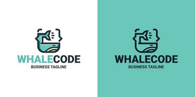balena codice logo design vettore