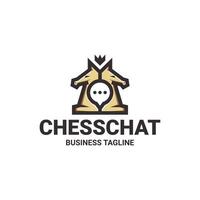 scacchi Chiacchierare logo design vettore