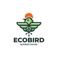 natura eco uccello logo design vettore