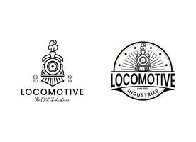 semplice Vintage ▾ vecchio locomotiva treno logo design modello illustrazione. vettore