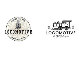 semplice Vintage ▾ vecchio locomotiva treno logo design modello illustrazione. vettore