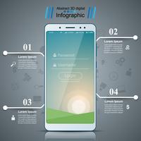 Gadget digitale, icona tablet smartphone. Infografica di affari vettore