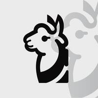 alpaca logo su isolato sfondo v67 vettore