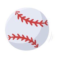 singolo mano disegnare palla per baseball isolato su bianca sfondo. sport attrezzatura per baseball gioco. illustrazione. piatto stile. rosso e grigio colori. baseball icona. vettore