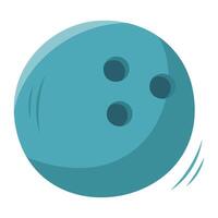 singolo mano disegnare palla per bowling isolato su bianca sfondo. sport attrezzatura per bowling gioco. illustrazione. piatto stile. blu colori.bowling icona. palla simbolo. vettore