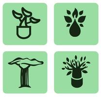 astratto albero di vita logo icone impostare. botanico pianta natura simboli. illustrazione vettore