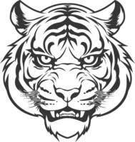 aggressivo tigre viso isolato icona vettore