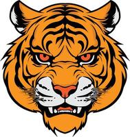 aggressivo tigre viso colorato disegno illustrazione vettore