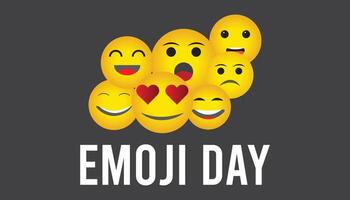 mondo emoji giorno osservato ogni anno nel luglio. modello per sfondo, striscione, carta, manifesto con testo iscrizione. vettore