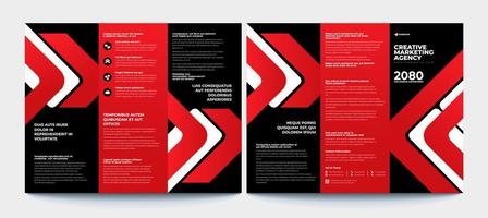 modello di relazione volantino brochure flyer business astratto rosso trifold vettoriale set di design piatto minimale, modelli di layout di presentazione tre volte astratti formato a4.