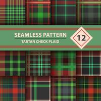 Classico scozzese, Merry Christmas check plaid seamless patterns. vettore