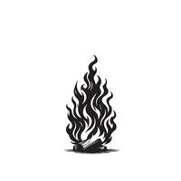 fuoco fiamma silhouette su bianca sfondo. fuoco fiamma logo vettore