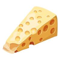 un' pezzo di formaggio. illustrazione su un' bianca sfondo. vettore