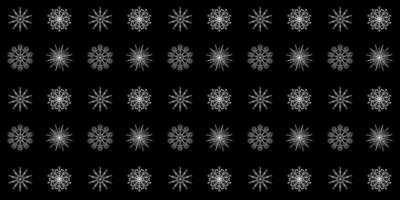 senza soluzione di continuità modello con i fiocchi di neve su un' nero sfondo. illustrazione vettore