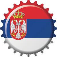 nazionale bandiera di Serbia su un' bottiglia cap. illustrazione vettore