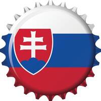 nazionale bandiera di slovacchia su un' bottiglia cap. illustrazione vettore
