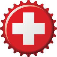 nazionale bandiera di Svizzera su un' bottiglia cap. illustrazione vettore