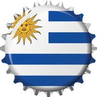nazionale bandiera di Uruguay su un' bottiglia cap. illustrazione vettore
