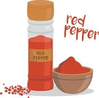 rosso Pepe illustrazione isolato nel cartone animato stile. erbe aromatiche e specie serie vettore