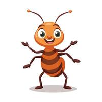 contento formica mascotte. sorridente bambino insetto carattere. design per saluto carte, inviti, Stampa su Abiti. vettore