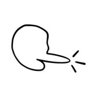 clic pulsante icona con mano disegnato scarabocchio stile isolato su bianca sfondo. vettore